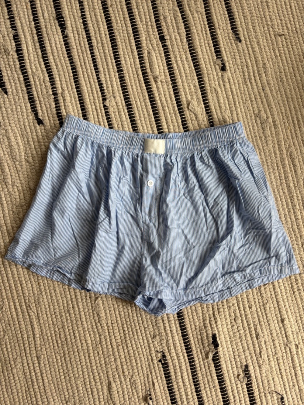 Light Blue Pinstripe Women’s Boxer Shorts